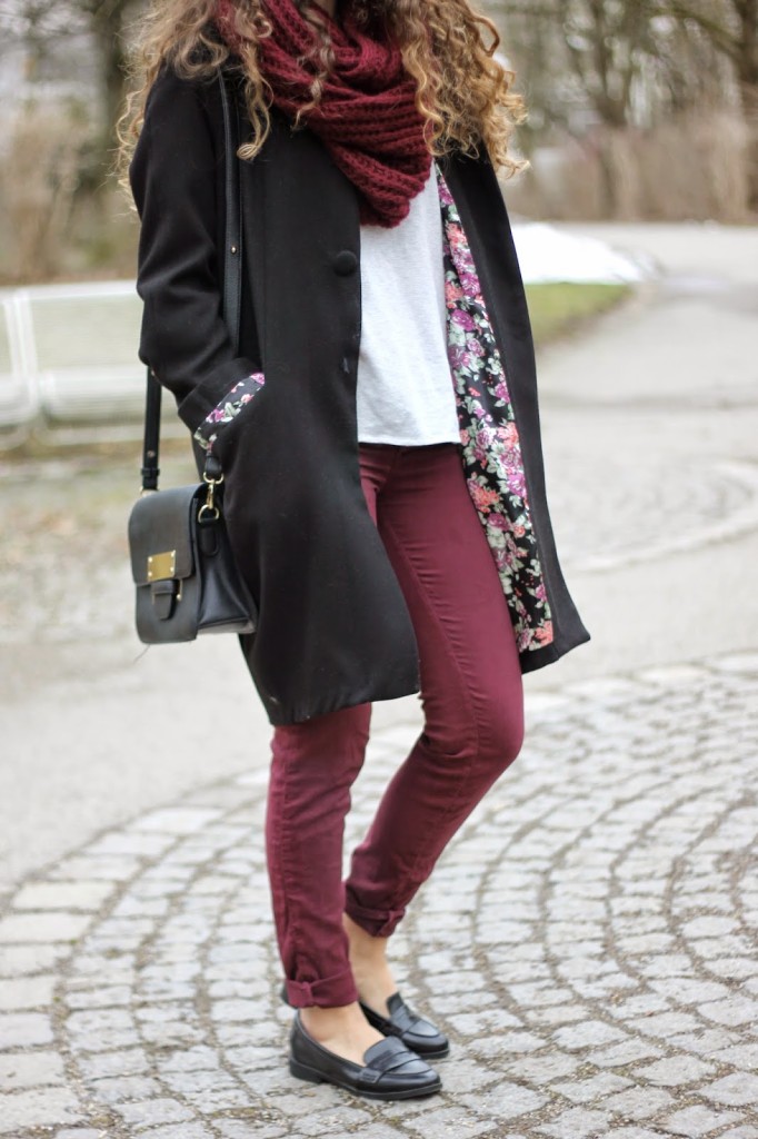 Burgundy and loafers